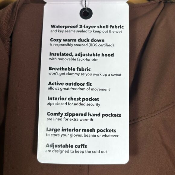 NWT New Moosejaw Brown FullZip Duck Down Filled Parka Adjustable Hood Size XLT - Picture 6 of 15